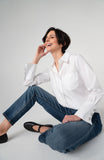 LONG SLEEVE BUTTON FRONT WOVEN SHIRT
