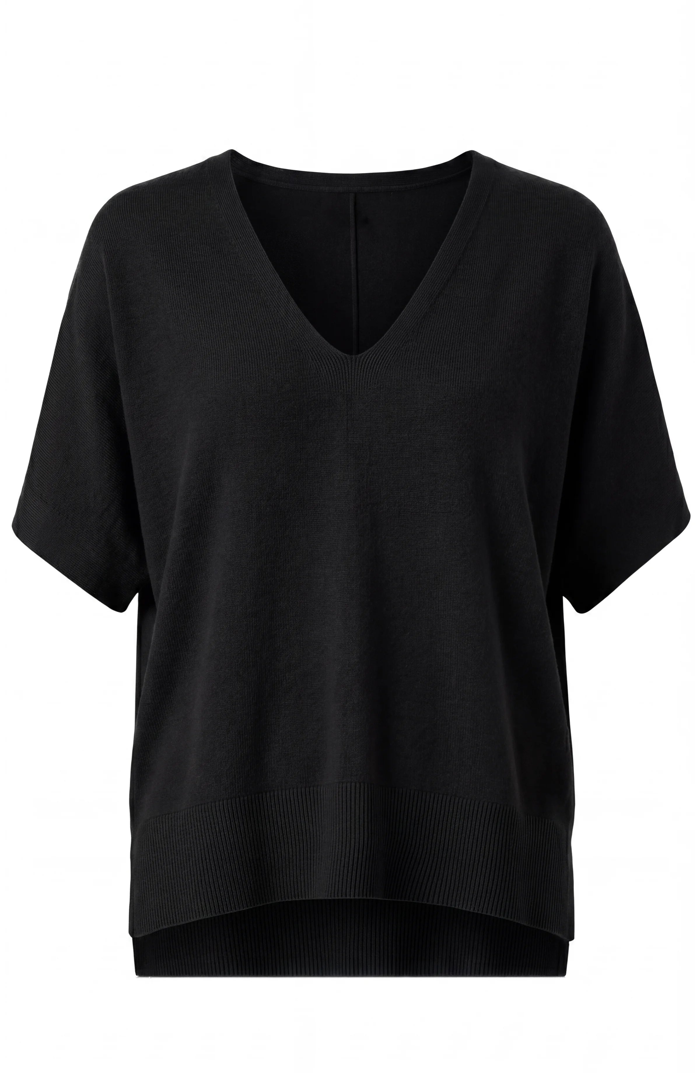 SHORT SLEEVE V-NECK DOLMAN SWEATER