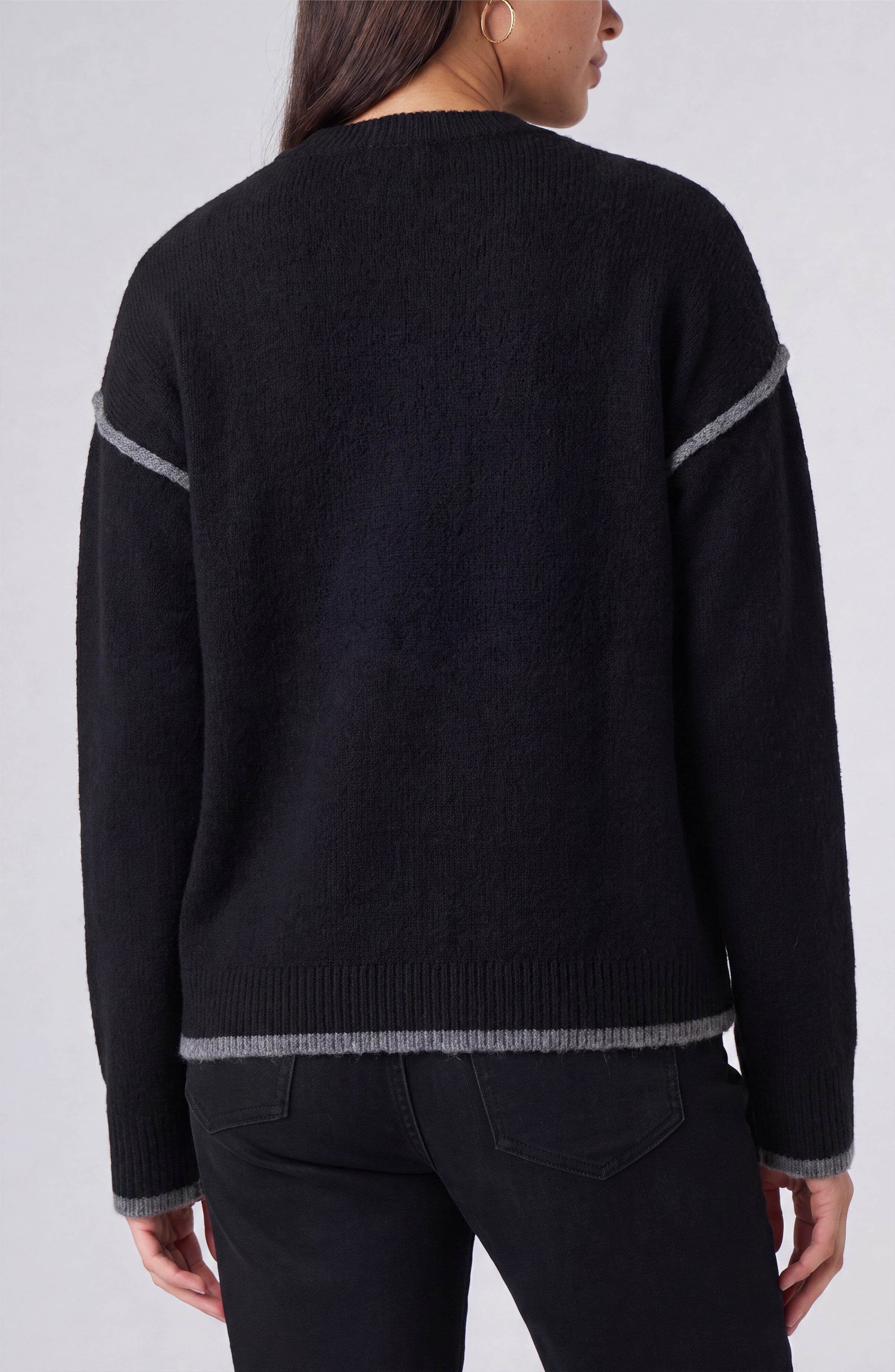BLACK WITH LIGHT HEATHER GREY