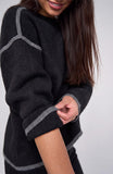 BLACK WITH LIGHT HEATHER GREY