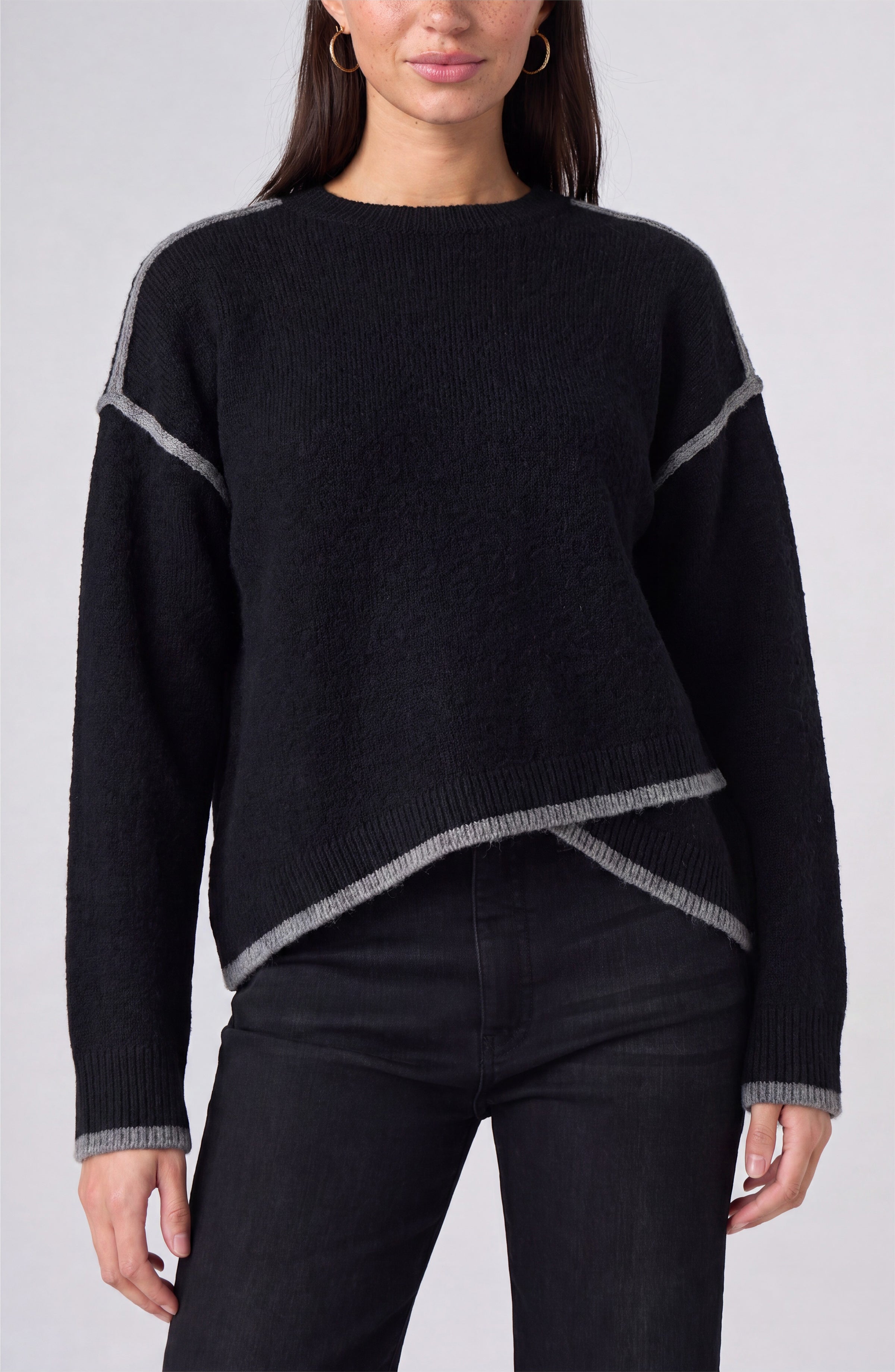 BLACK WITH LIGHT HEATHER GREY
