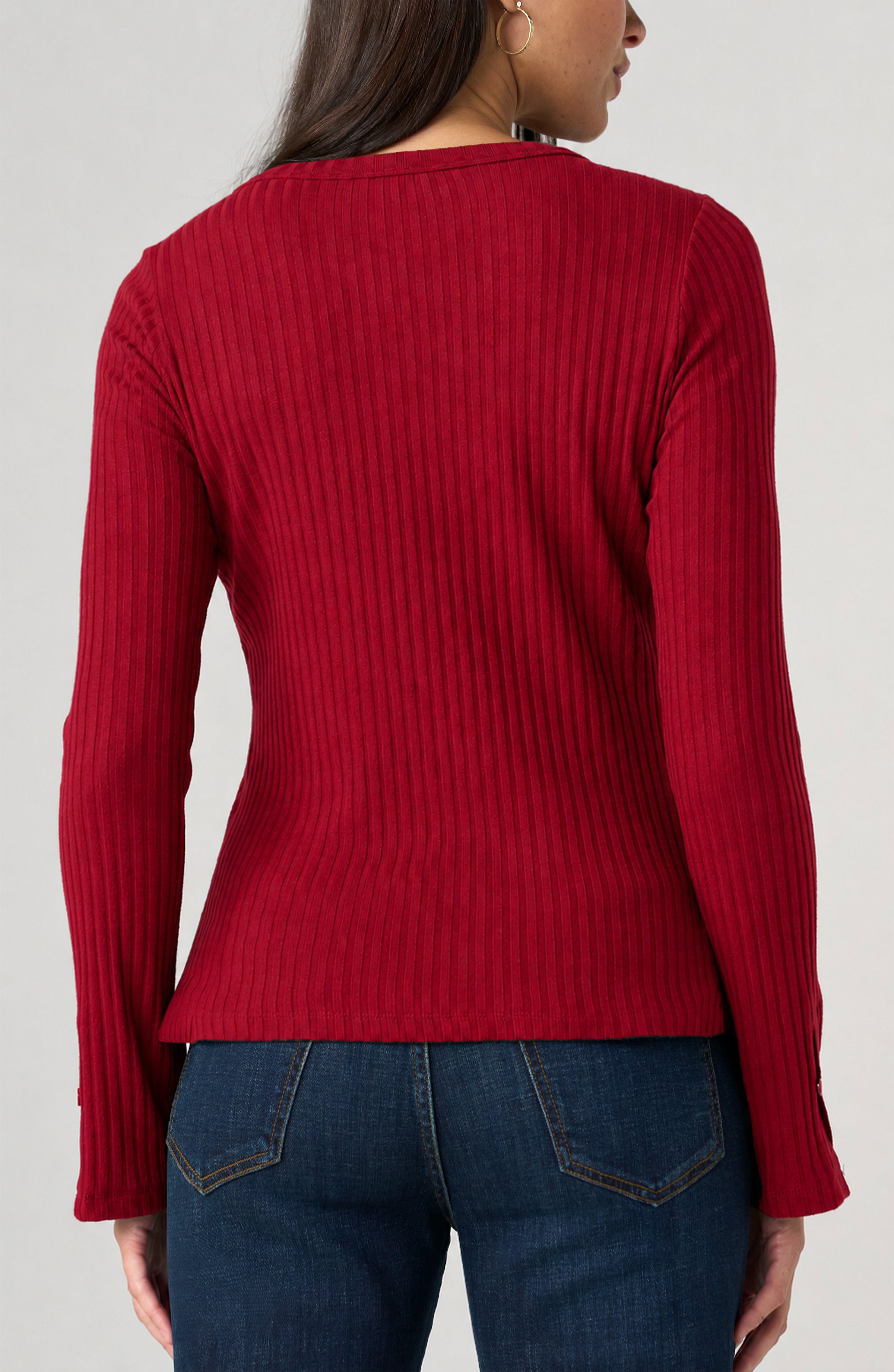 LONG SLEEVE SCOOP NECK KNIT TOP