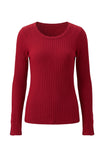 LONG SLEEVE SCOOP NECK KNIT TOP
