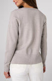 V-NECK LONG SLEEVE SWEATER W/ LACE