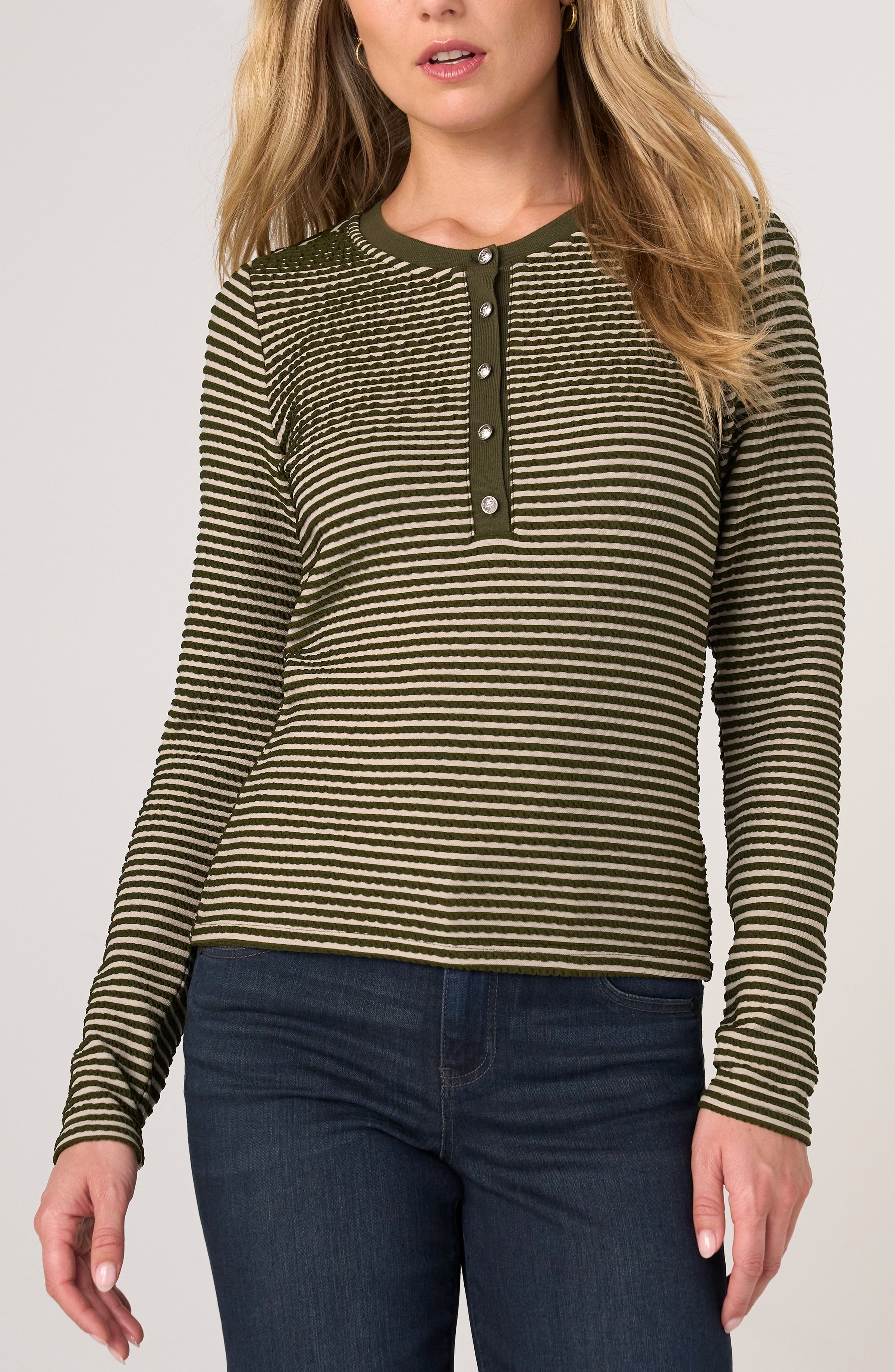 OLIVE CREAM STRIPE