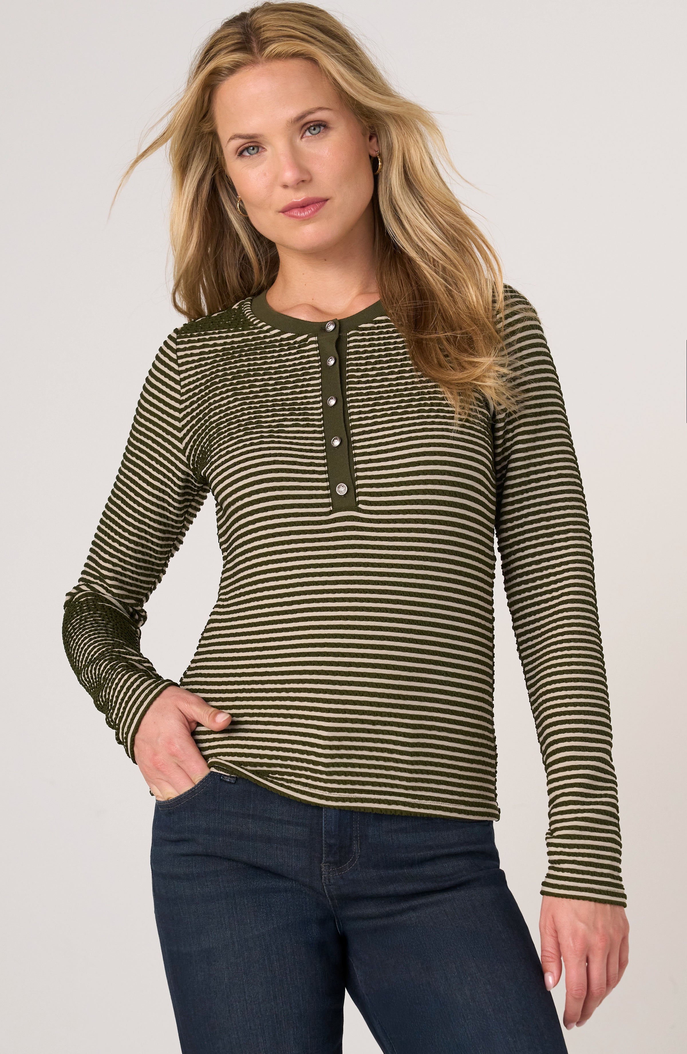 OLIVE CREAM STRIPE