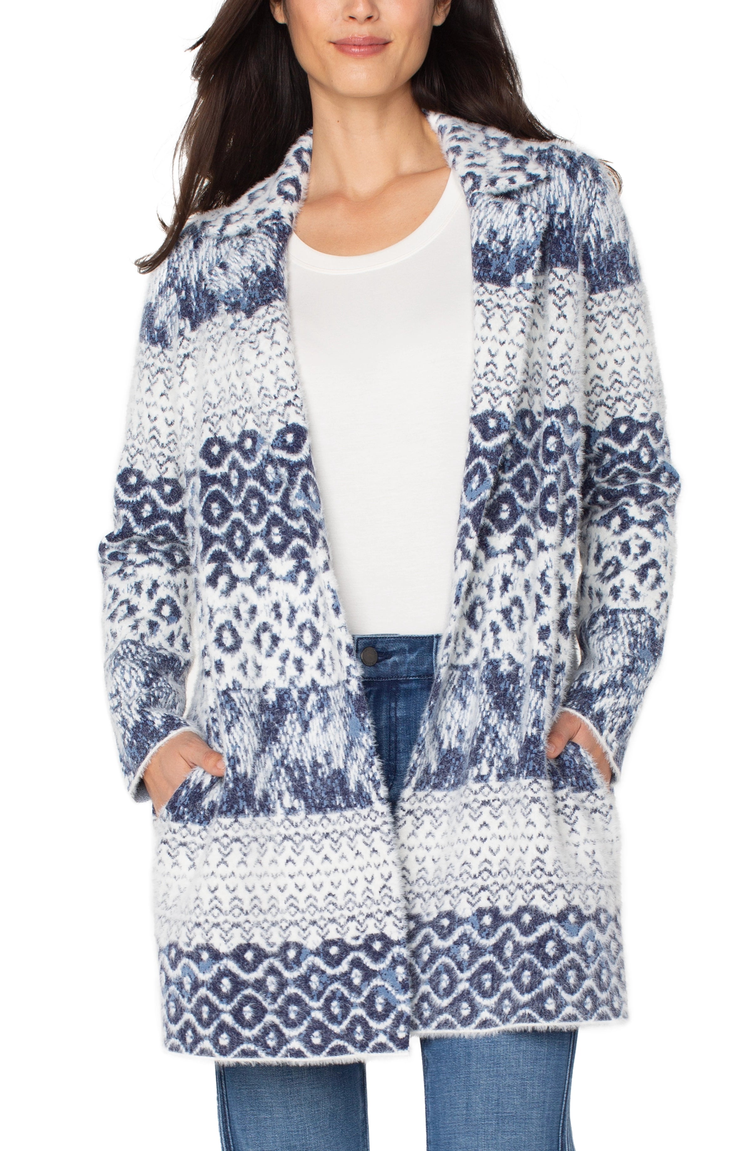 NAVY SHIBORI MIXED TEXTURE