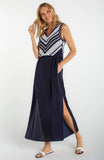 SLEEVELESS V-NECK CROCHET WOVEN DRESS