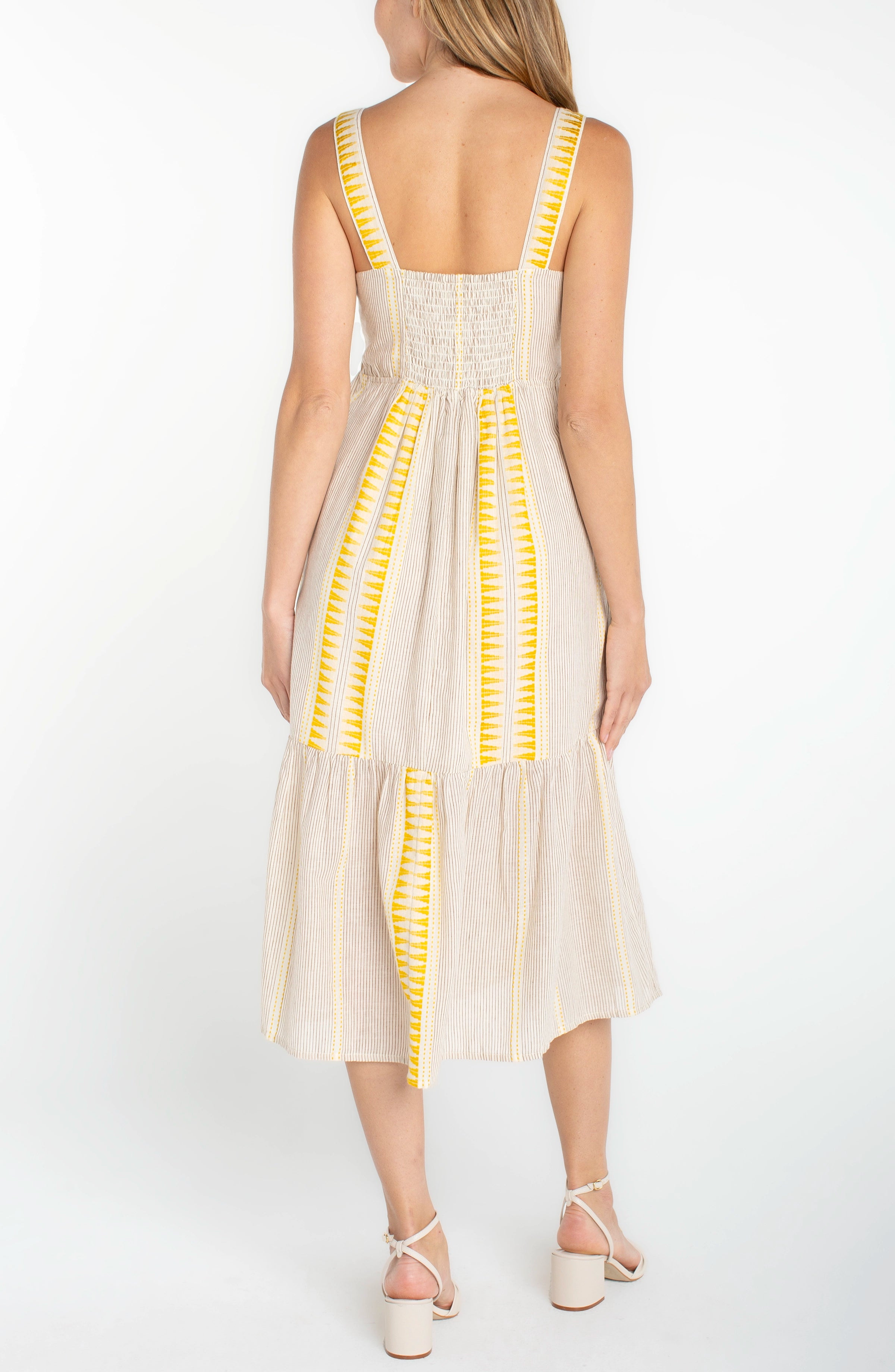 YELLOW CREAM BROWN STRIPE