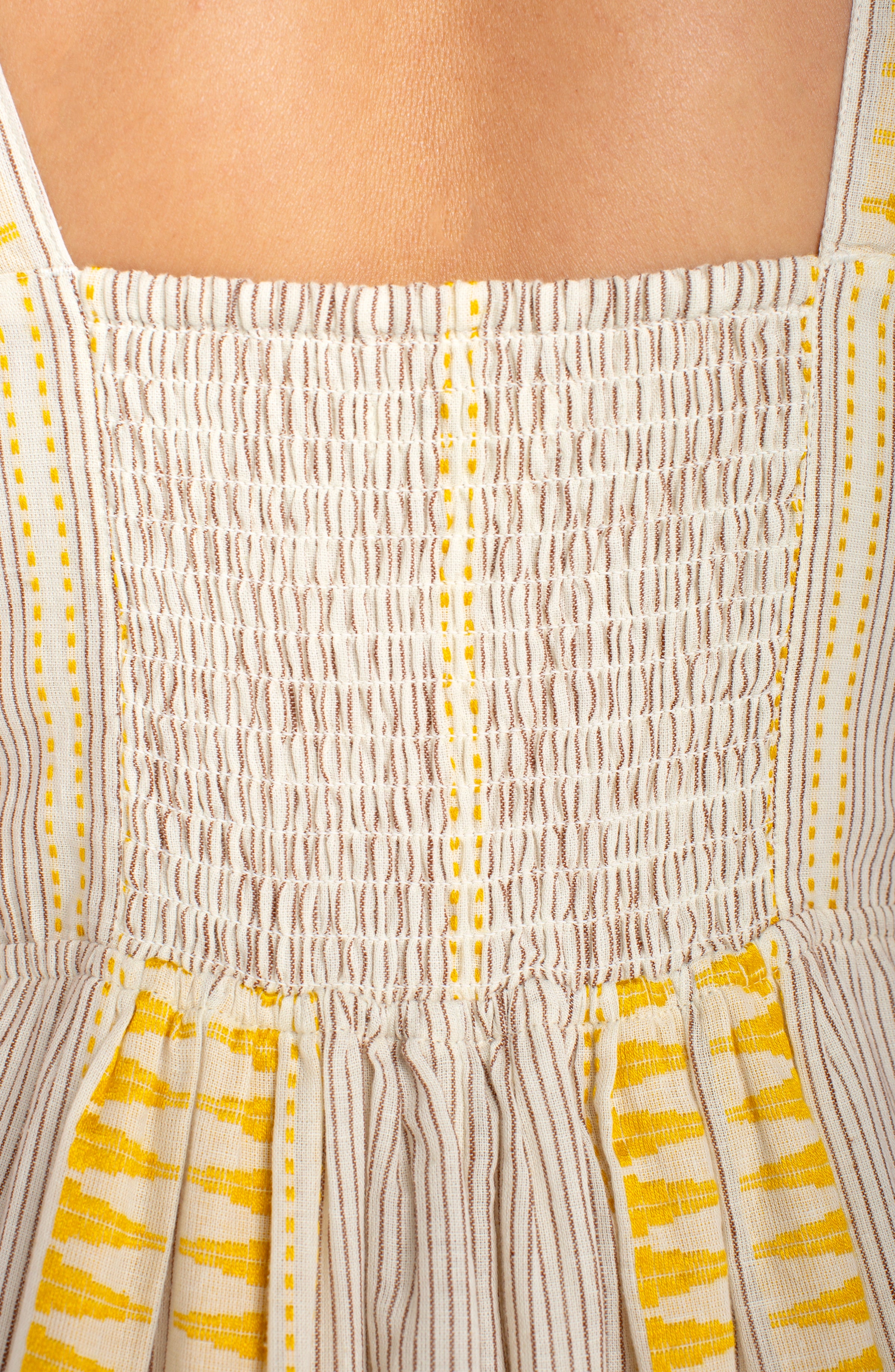 YELLOW CREAM BROWN STRIPE