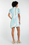 CREAM TEAL MULTI STRIPE