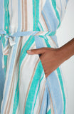 CREAM TEAL MULTI STRIPE