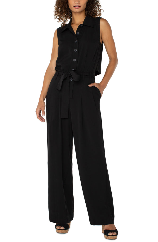 SLEEVELESS JUMPSUIT WITH WIDE LEG – LIVERPOOL LOS ANGELES