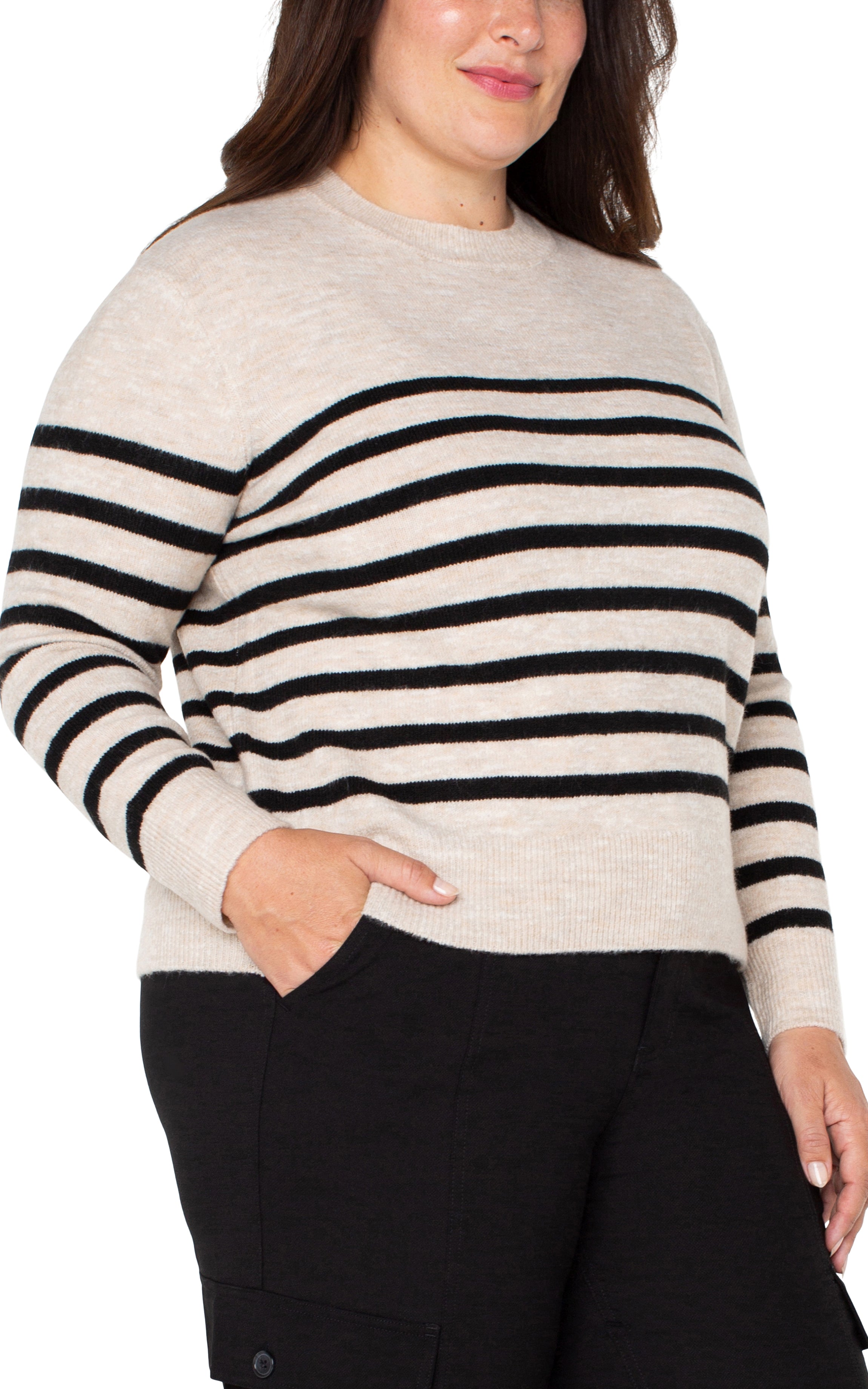 plus size striped sweater women