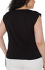 SLEEVELESS WOVEN TO KNIT TOP