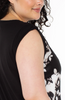 SLEEVELESS WOVEN TO KNIT TOP