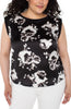 SLEEVELESS WOVEN TO KNIT TOP