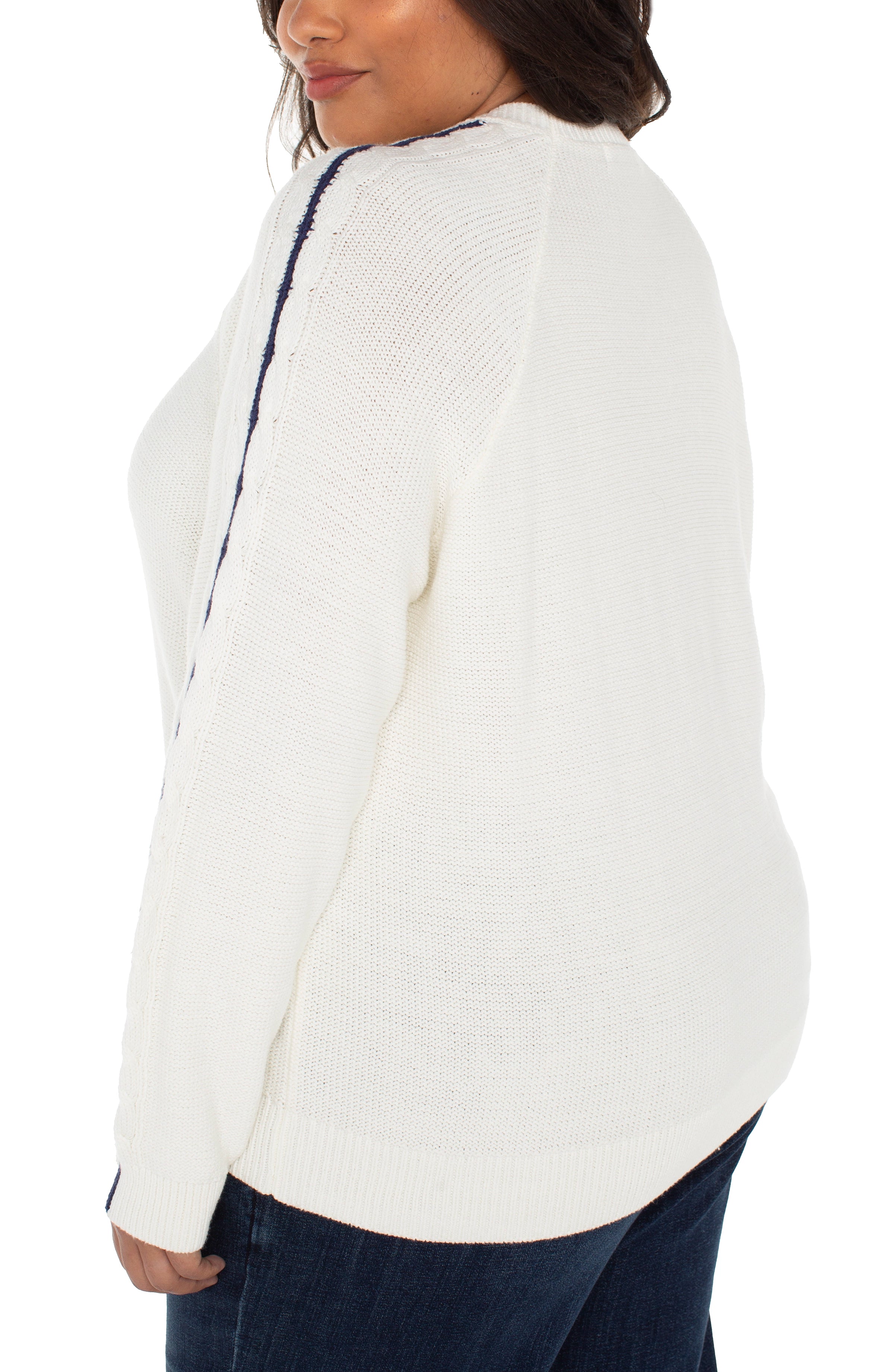 (取寄) リバプールロサンゼルス レディース ロング スリーブ クルー ネック ラグラン セーター Liverpool Los Angeles women Long Sleeve Crew Neck Raglan Sweater Whisper White/ Navy LONG SLEEVE CREW NECK RAGLAN SWEATER – LIVERPOOL LOS ANGELES