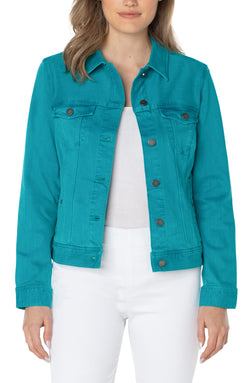 Open CLASSIC JEAN JACKET TURQUOISE-1 in gallery view