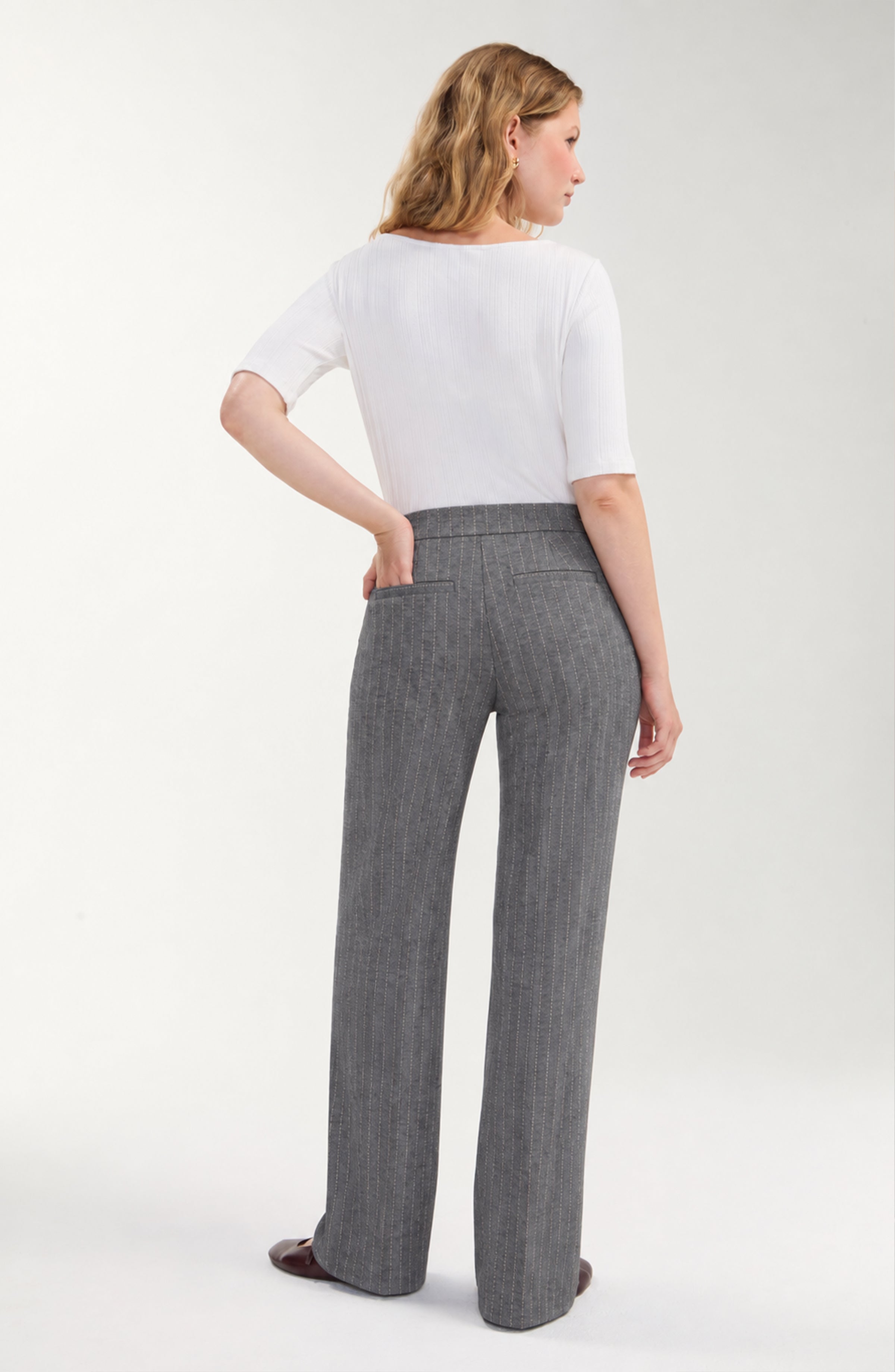 HEATHER GREY TICKING STRIPE
