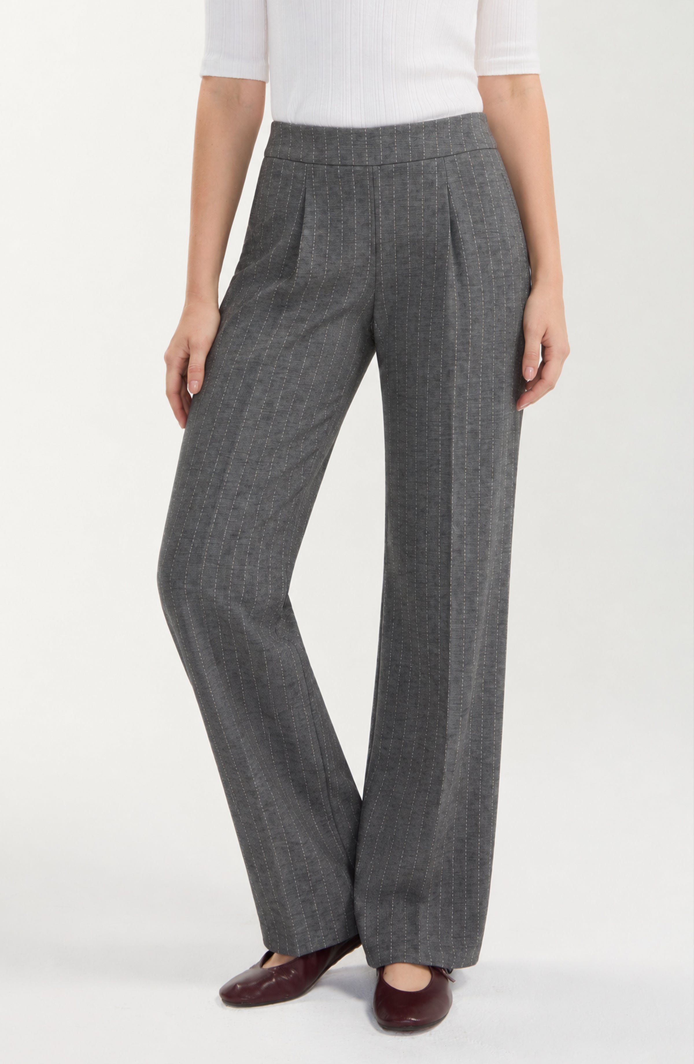 HEATHER GREY TICKING STRIPE