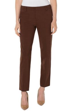 Open KELSEY KNIT TROUSER SUPER STRETCH PONTE BROWNSTONE-1 in gallery view