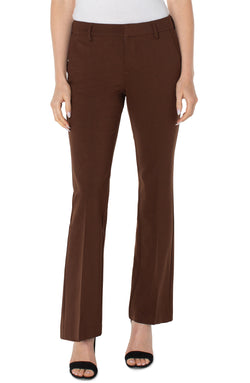 Open KELSEY FLARE TROUSER SUPER STRETCH PONTE BROWNSTONE-1 in gallery view