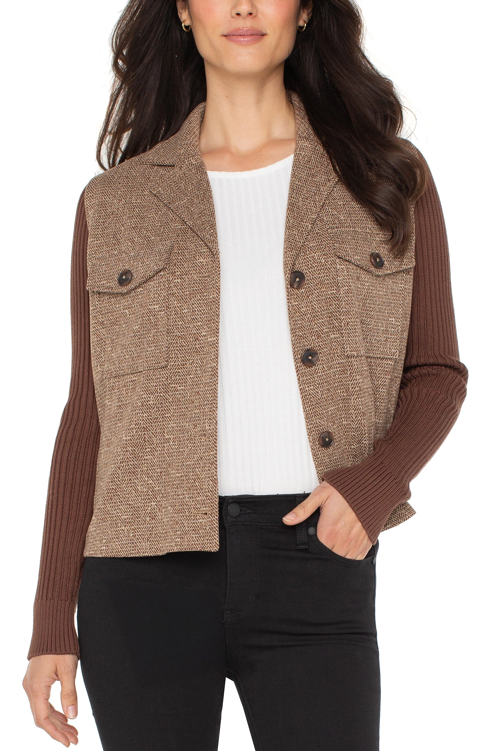 BROWN CAMEL HERRINGBONE