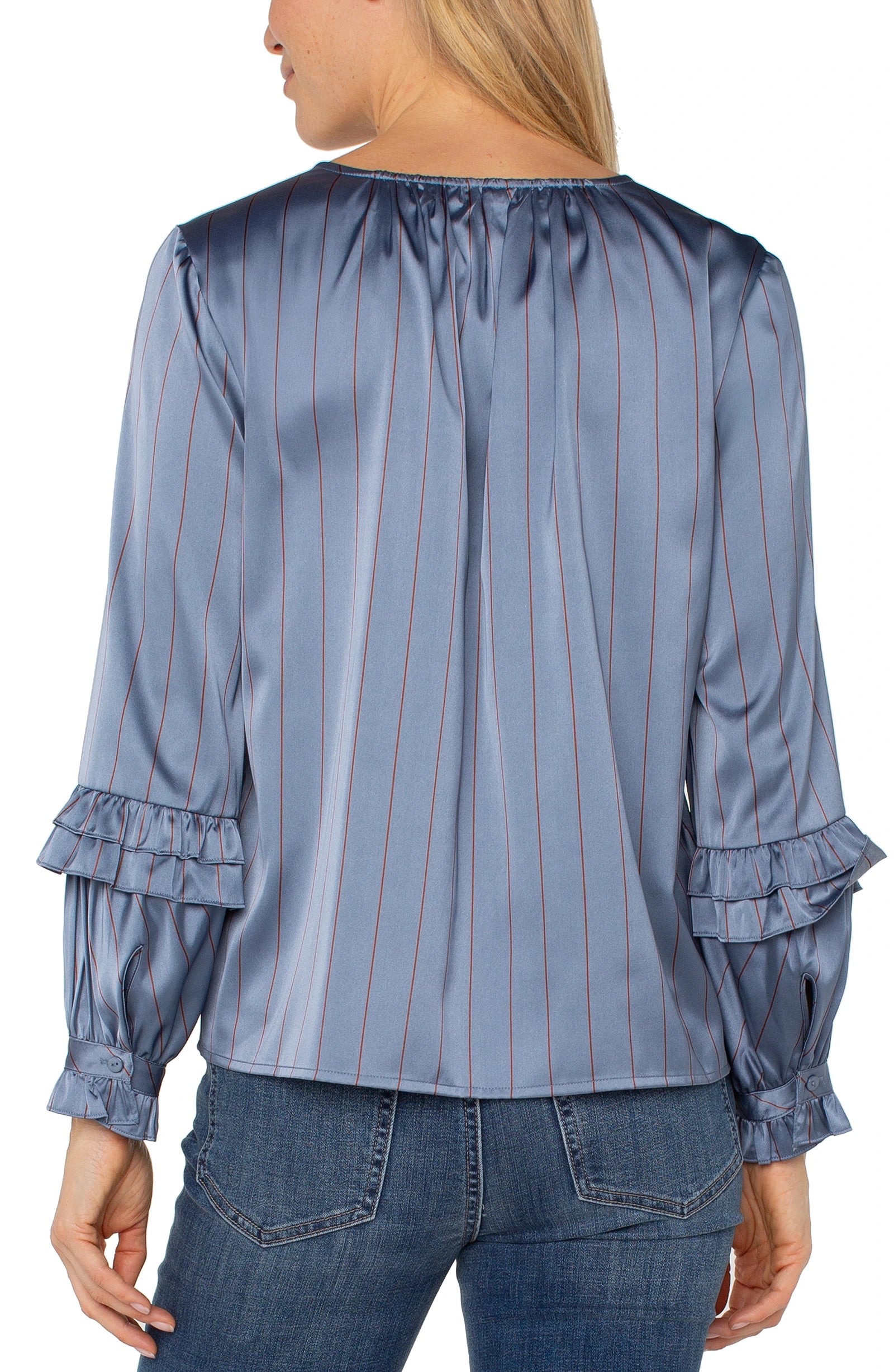 CHAMBRAY RUST PINSTRIPE
