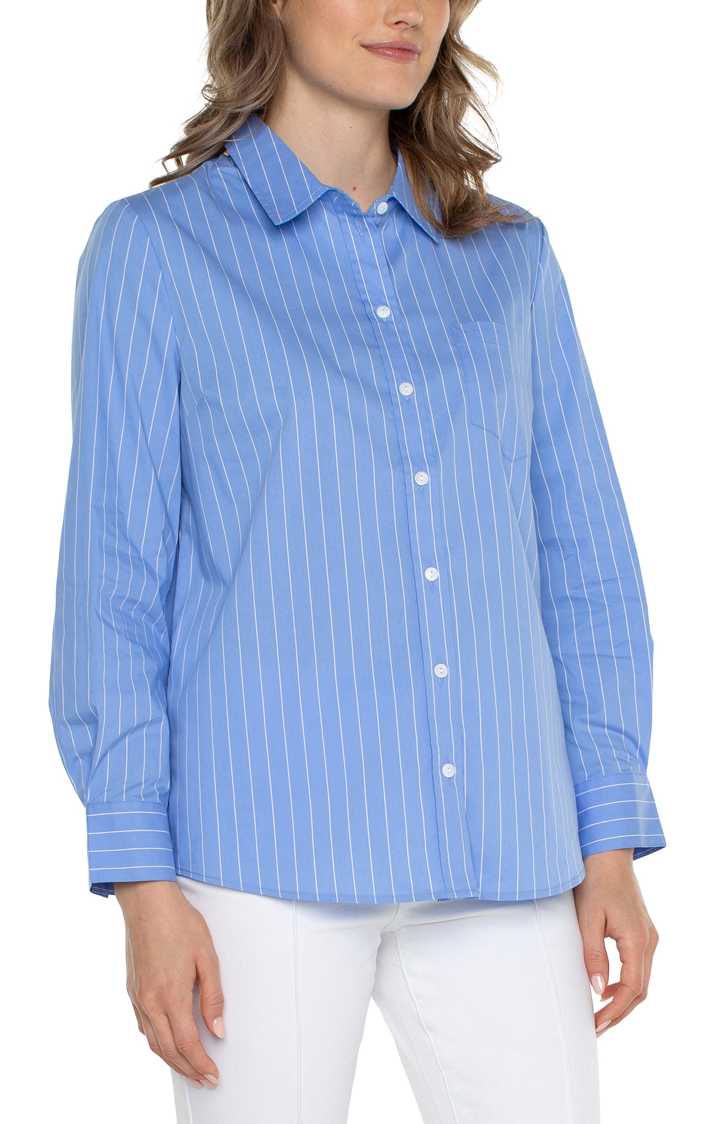 LIGHT BLUE WHITE PINSTRIPE