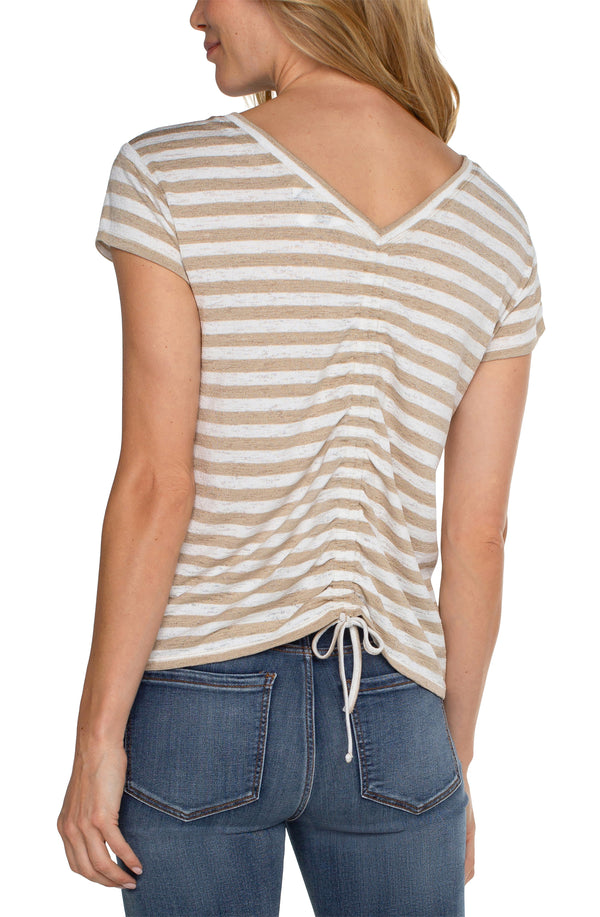 CREAM WITH TAN STRIPES - View 2