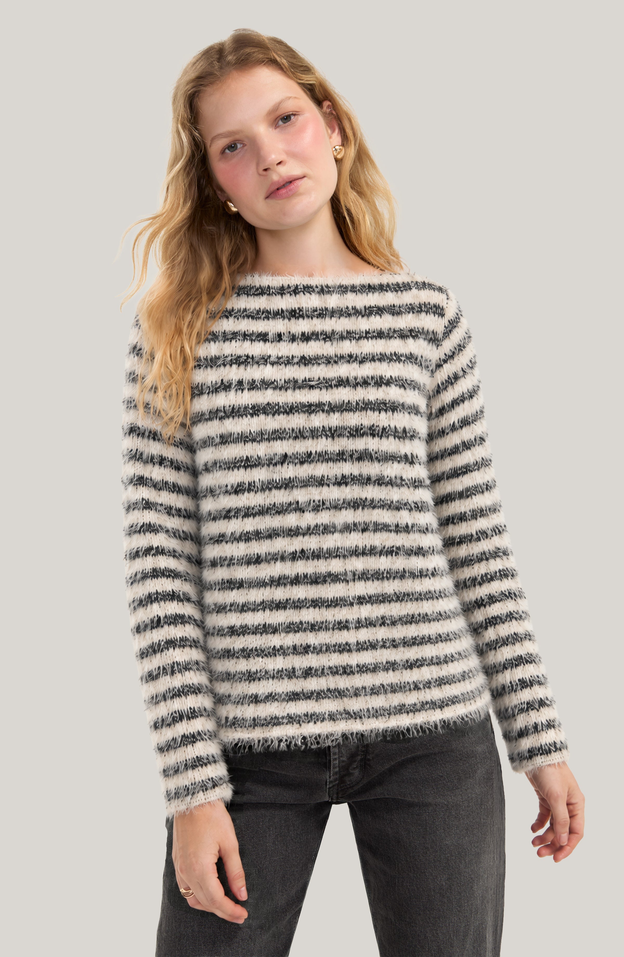 CREAM BLACK STRIPE