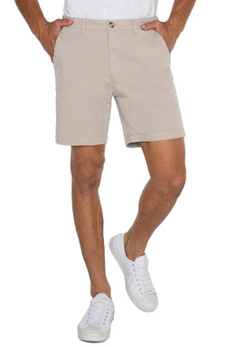 Open MODERN FIT TWILL SHORT CEMENT-1 in gallery view