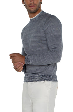 Open CREW NECK SWEATER INK MULTI-1 in gallery view