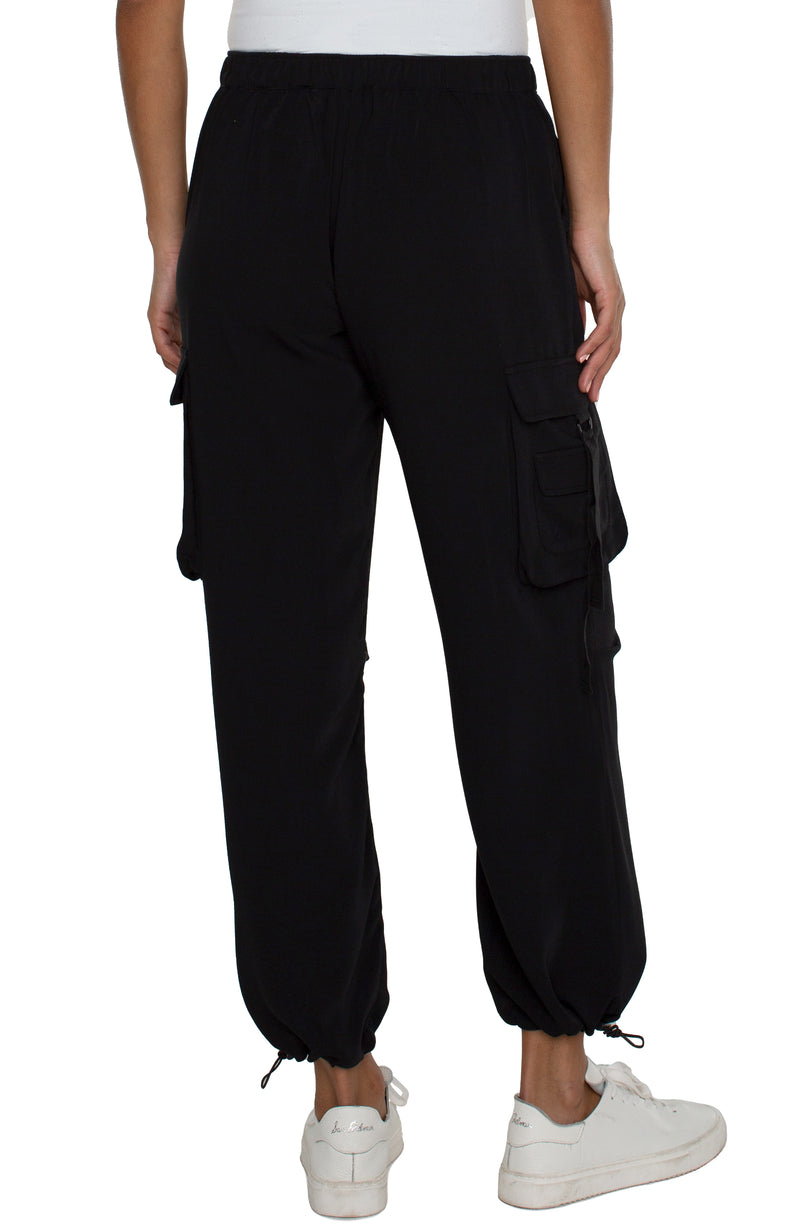 Women's High-Rise Parachute Pants - A New Day™ Black 22