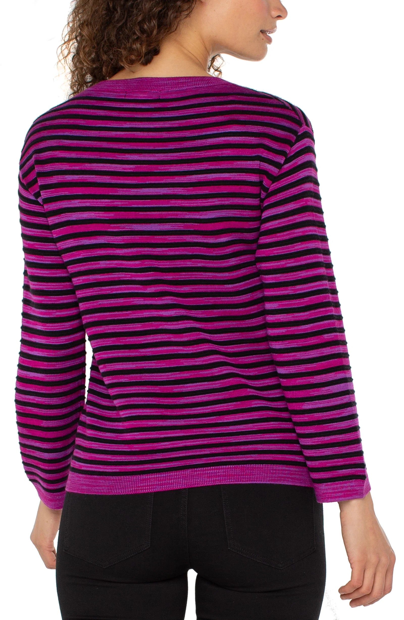 FUCHSIA SPACEDYE STRIPE