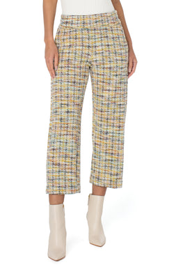 Open MABEL PULL-ON WIDE LEG MUSTARD MULTI PLAID-1 in gallery view