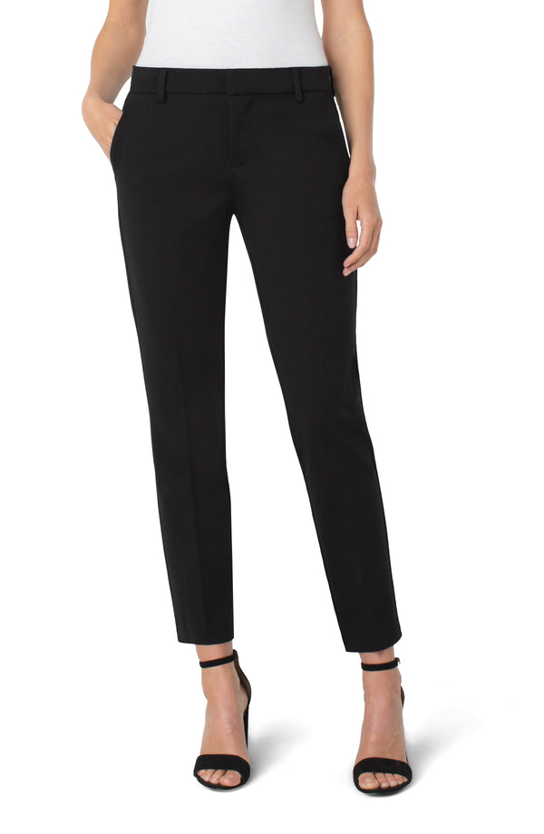 Theory Women's High-Waist Ponte Straight Pant, Navy, 10 at