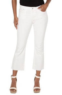 Open HANNAH CROP FLARE WITH CUT HEM BONE WHITE-1 in gallery view