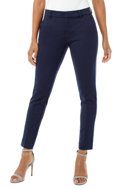 Open PETITE KELSEY KNIT TROUSER SUPER STRETCH PONTE CADET BLUE-1 in gallery view