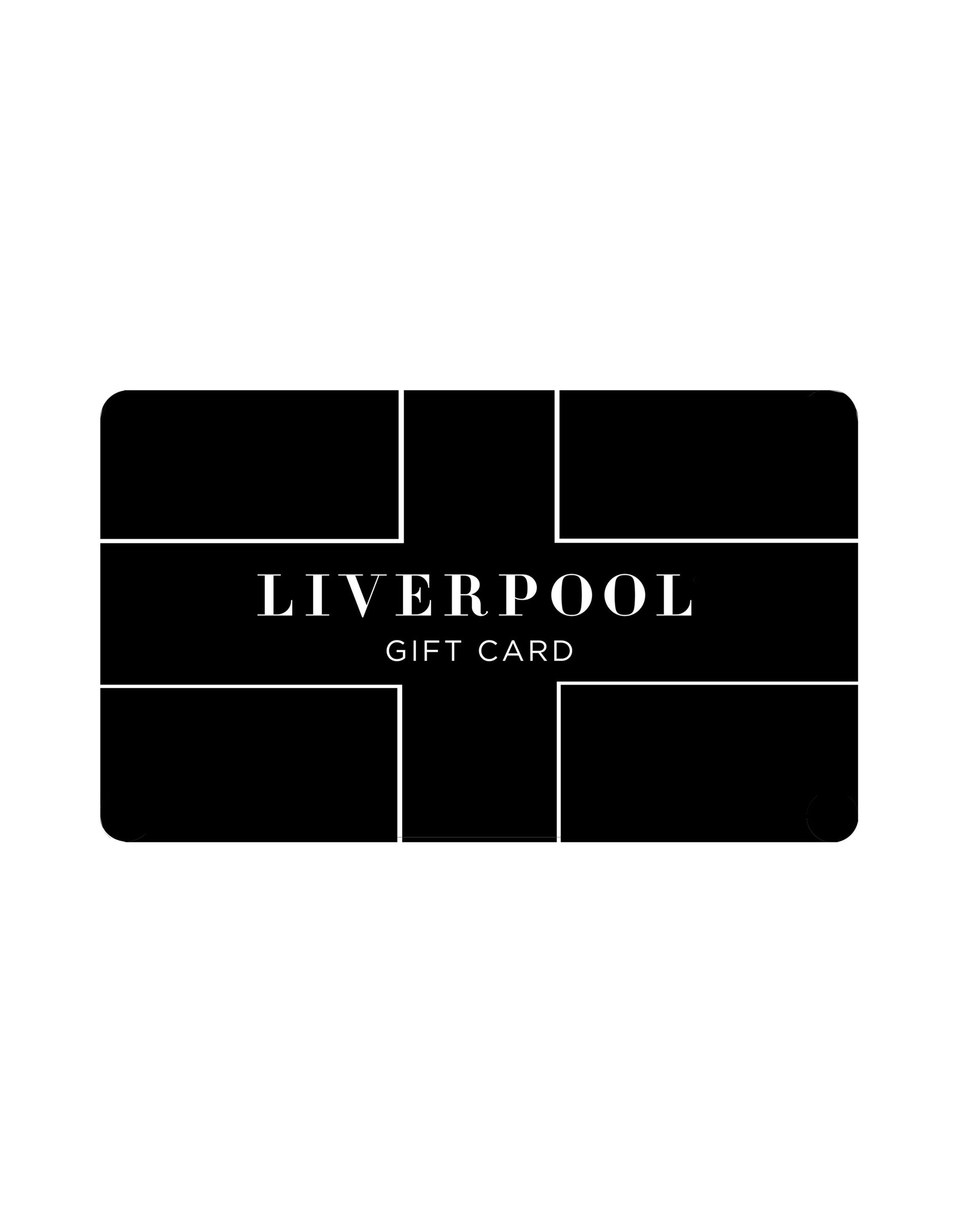 Liverpool gift card, black gift card, Liverpool merchandise, shopping gift card.