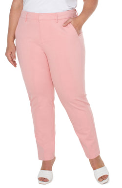 Open KELSEY KNIT TROUSER SUPER STRETCH PONTE PINK PERFECTION-1 in gallery view