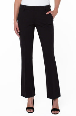 Open KELSEY FLARE TROUSER SUPER STRETCH PONTE BLACK-1 in gallery view