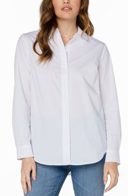 Open HIDDEN PLACKET SHIRT WITH PINTUCKS WHITE-1 in gallery view