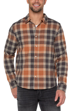 Open PLAID FLANNEL SHIRT SPICE MULTI-1 in gallery view