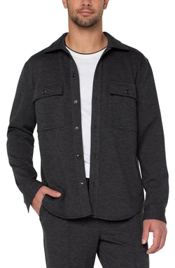 Open EASY OVERSHIRT HEATHER CHARCOAL-1 in gallery view