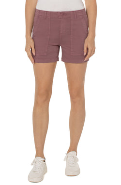 Open UTILITY SHORT WITH FLAP POCKETS VICTORIAN MAUVE-1 in gallery view