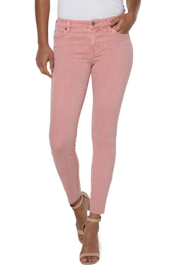 Open ABBY ANKLE SKINNY WITH CUT HEM ROSE BLUSH-1 in gallery view