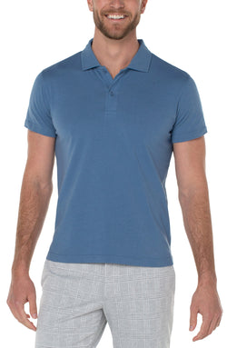 Open GARMENT DYED POLO COPEN BLUE-1 in gallery view