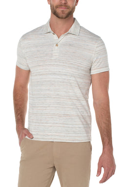 Open SHORT SLEEVE POLO CREAM MULTI-1 in gallery view